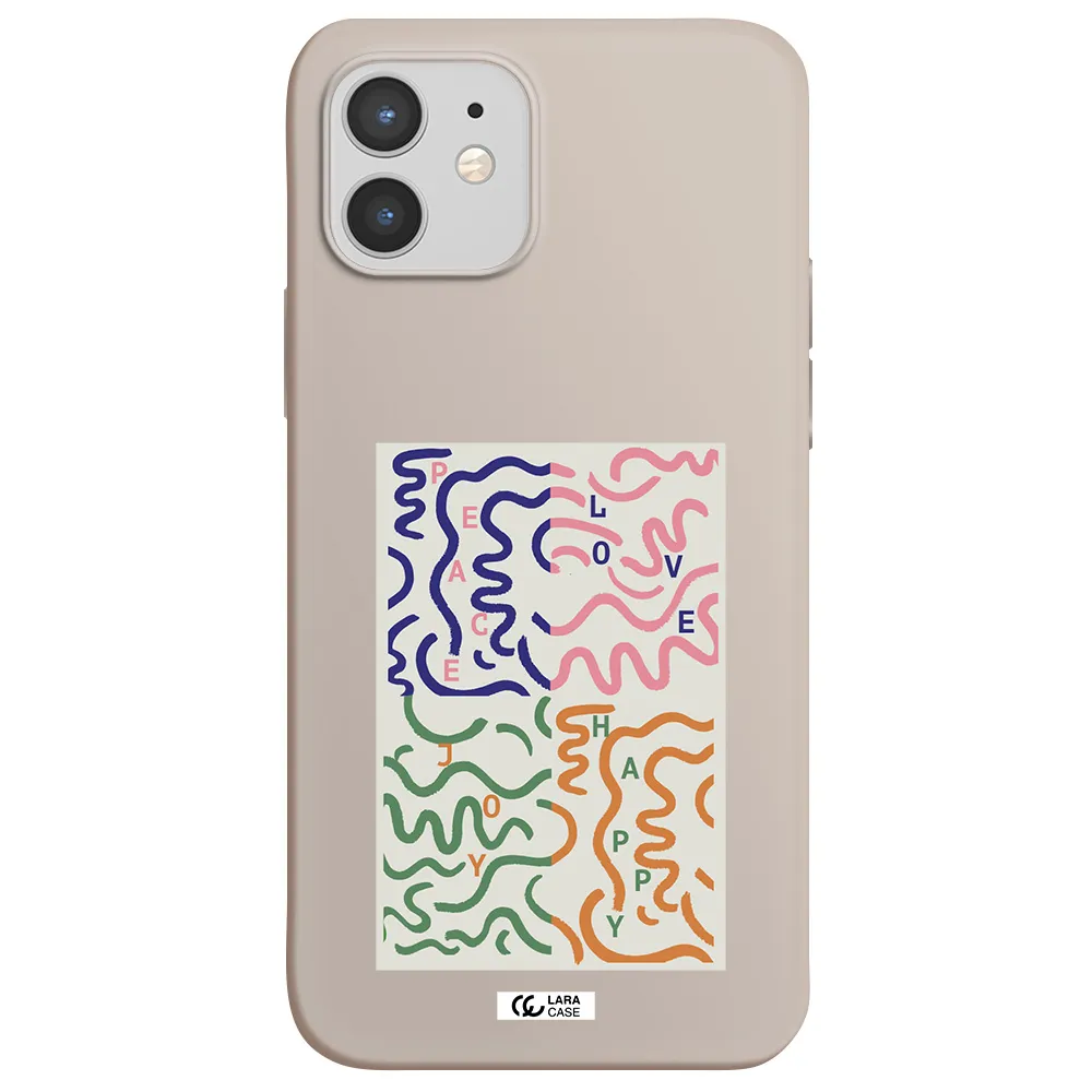 Peace,Love,Joy,Happy Apple iPhone 12 mini Silicone Stone Case