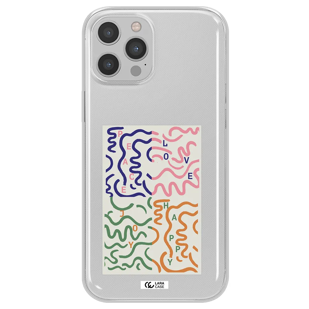 Peace,Love,Joy,Happy Apple iPhone 12 pro max Clear TPU Case