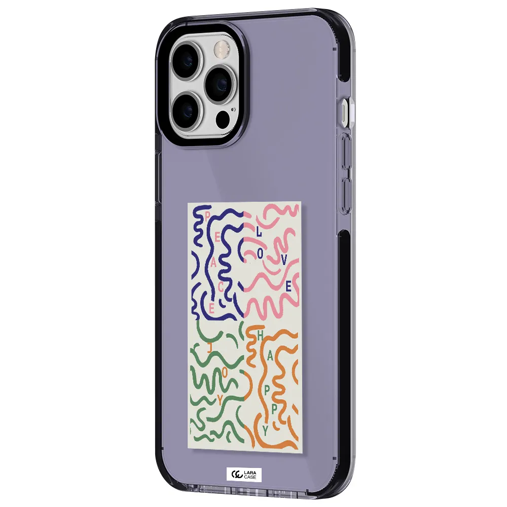 Peace,Love,Joy,Happy Apple iPhone 12 pro max impact Lilac Case