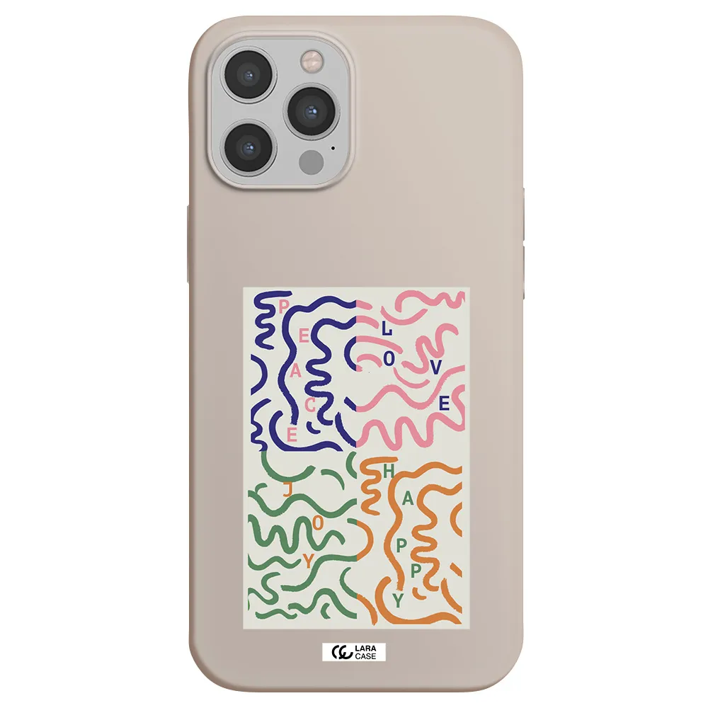 Peace,Love,Joy,Happy Apple iPhone 12 pro Silicone Stone Case