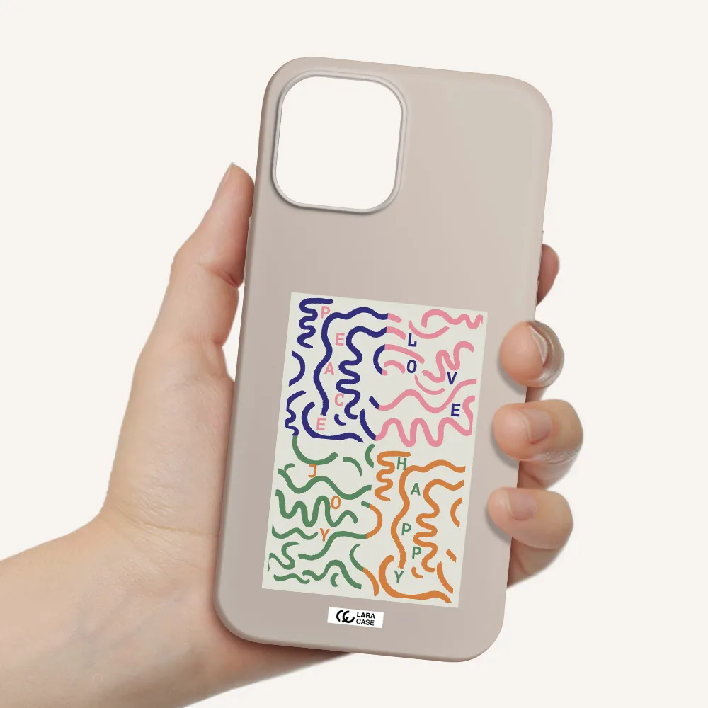 Peace,Love,Joy,Happy Apple iPhone 12 pro Silicone Stone Case