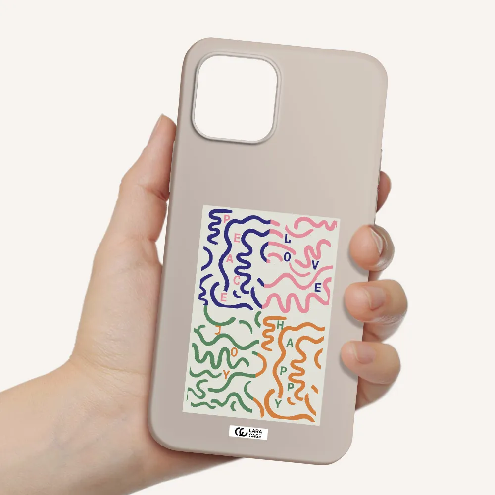 Peace,Love,Joy,Happy Apple iPhone 12 Silicone Stone Case