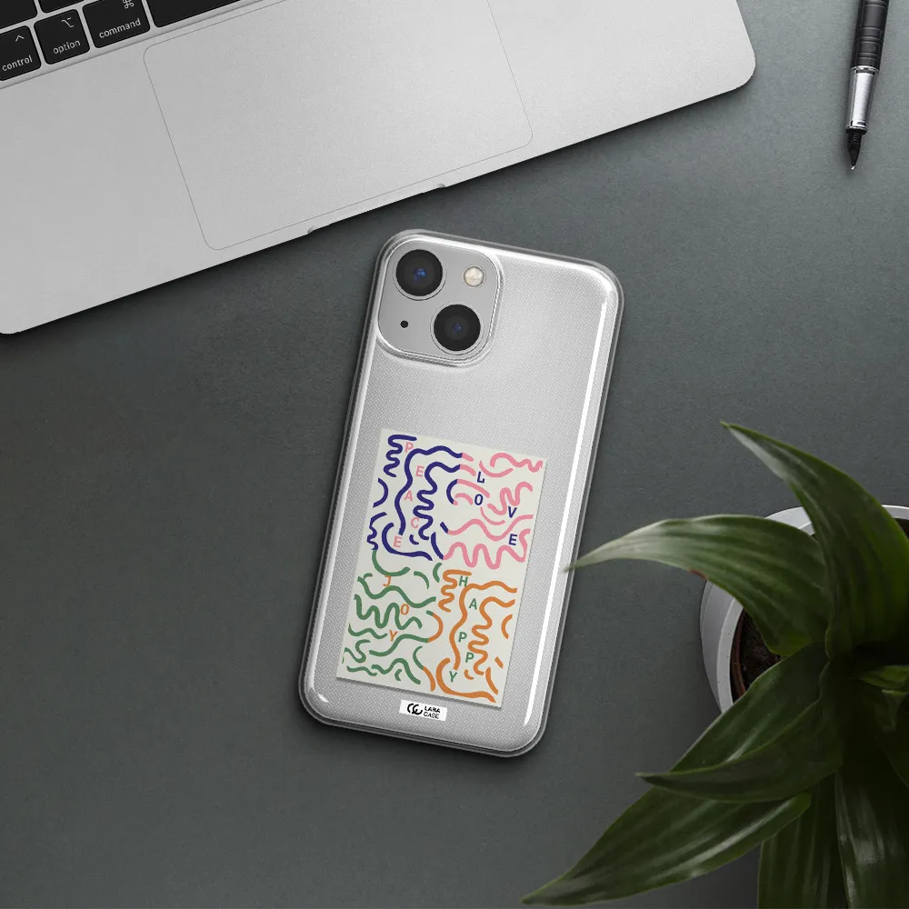 Peace,Love,Joy,Happy Apple iPhone 13 Clear TPU Case