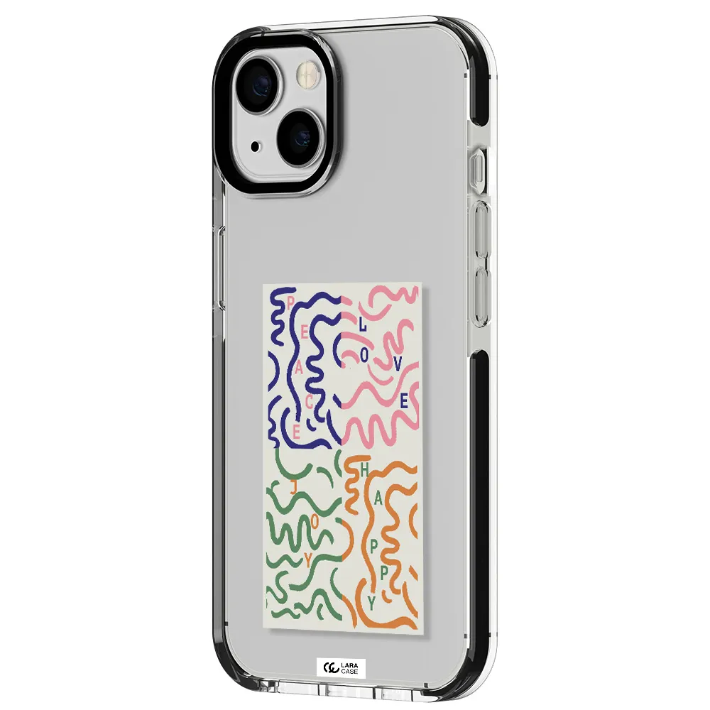 Peace,Love,Joy,Happy Apple iPhone 13 impact black border Case