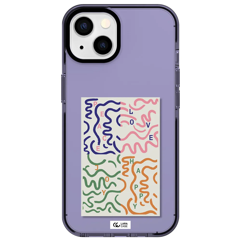 Peace,Love,Joy,Happy Apple iPhone 13 impact Lilac Case