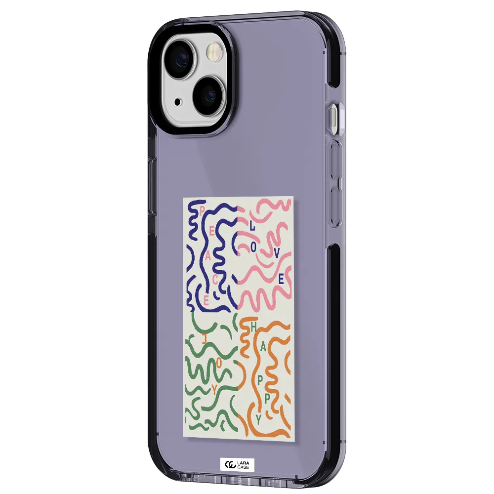Peace,Love,Joy,Happy Apple iPhone 13 impact Lilac Case