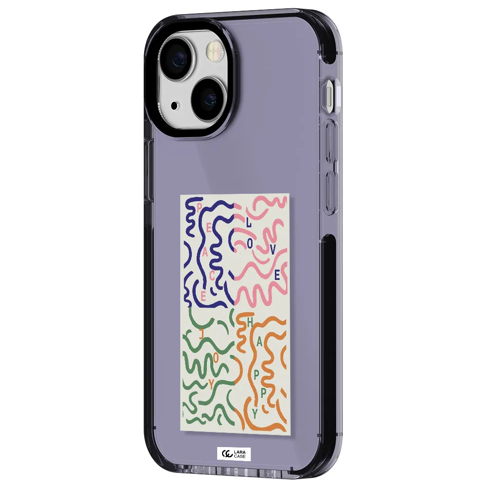 Peace,Love,Joy,Happy Apple iPhone 13 mini impact Lilac Case