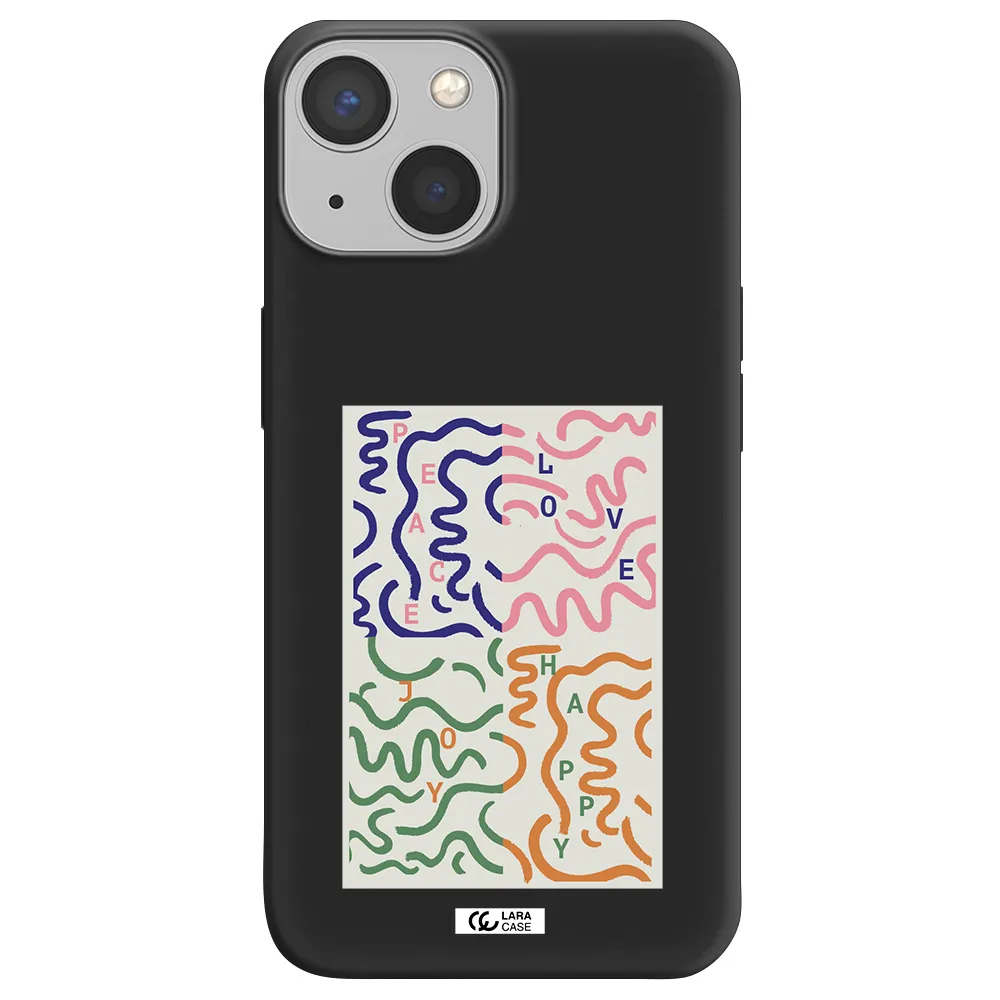 Peace,Love,Joy,Happy Apple iPhone 13 mini Silicone black Case