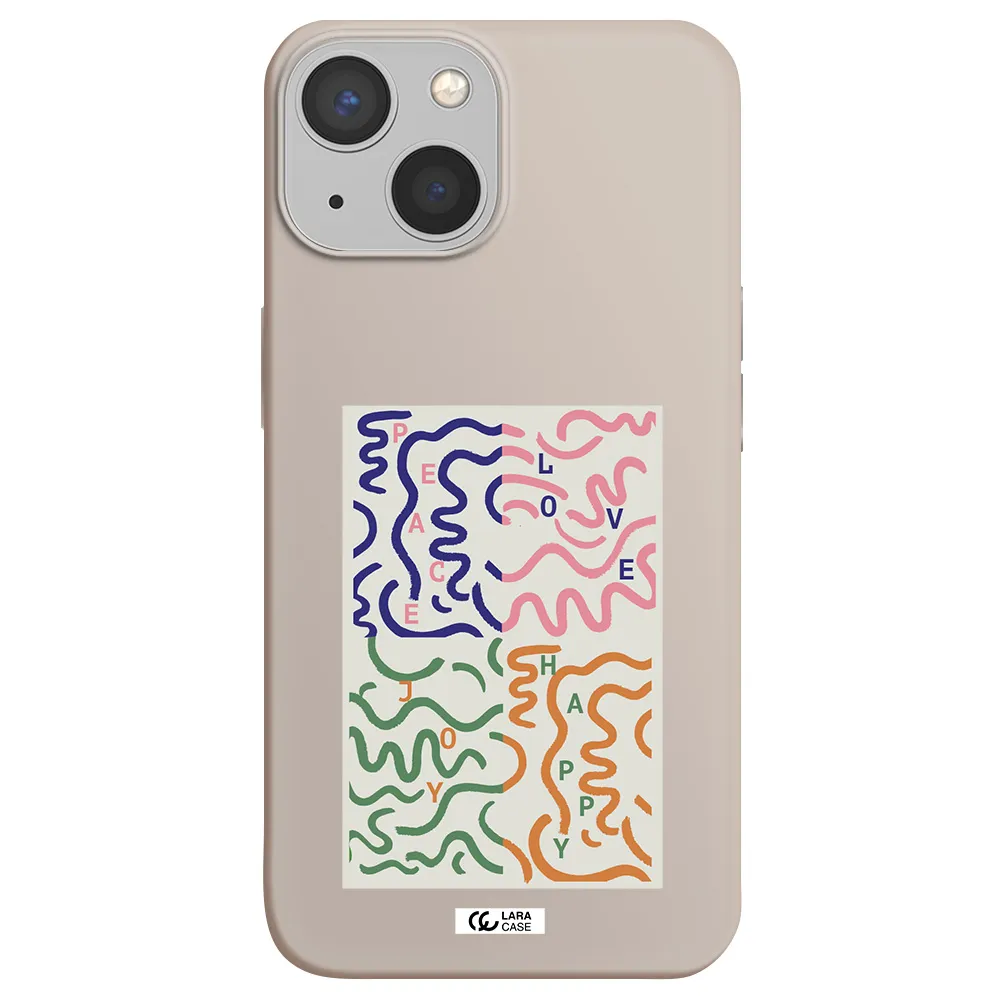 Peace,Love,Joy,Happy Apple iPhone 13 mini Silicone Stone Case