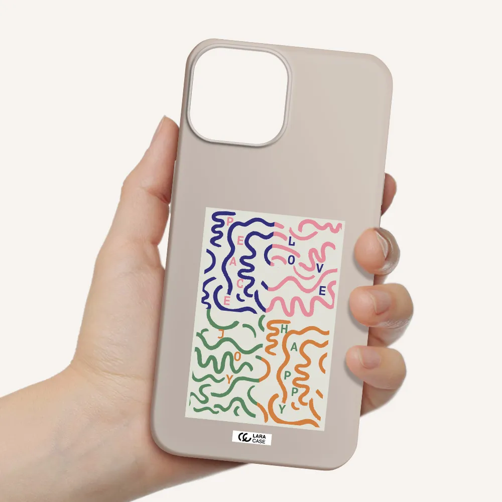 Peace,Love,Joy,Happy Apple iPhone 13 mini Silicone Stone Case
