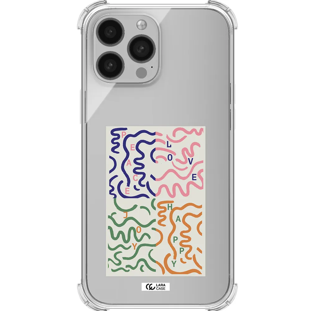 Peace,Love,Joy,Happy Apple iPhone 13 Pro Clear PC Case