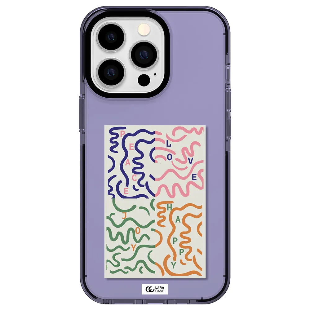 Peace,Love,Joy,Happy Apple iPhone 13 Pro impact Lilac Case