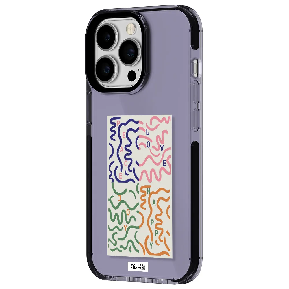 Peace,Love,Joy,Happy Apple iPhone 13 Pro impact Lilac Case