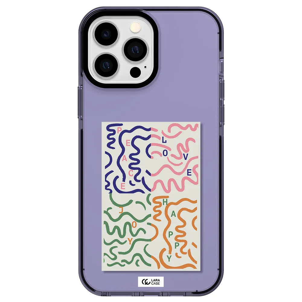 Peace,Love,Joy,Happy Apple iPhone 13 Pro Max impact Lilac Case