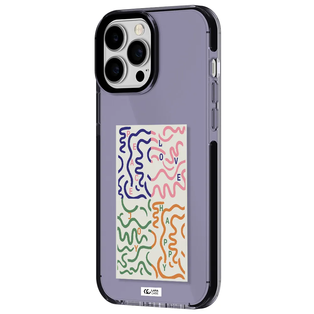 Peace,Love,Joy,Happy Apple iPhone 13 Pro Max impact Lilac Case