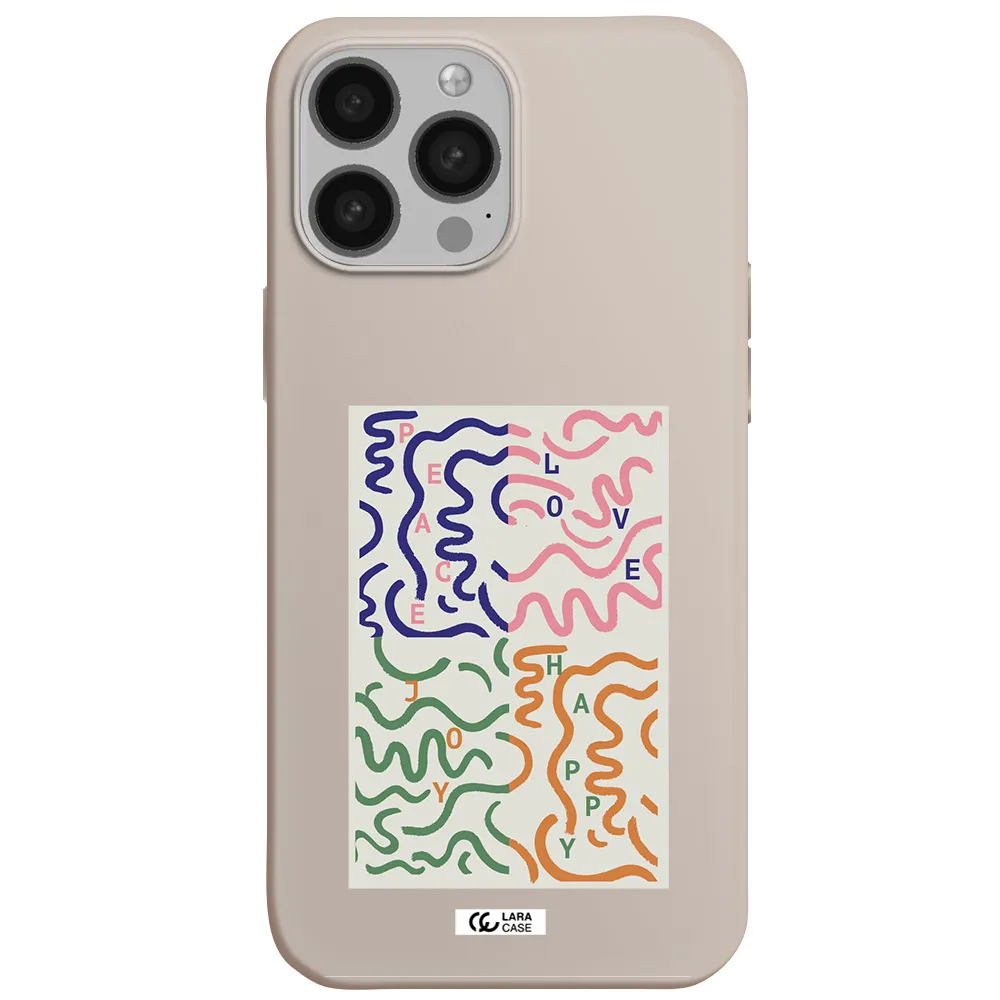 Peace,Love,Joy,Happy Apple iPhone 13 Pro Max Silicone Stone Case