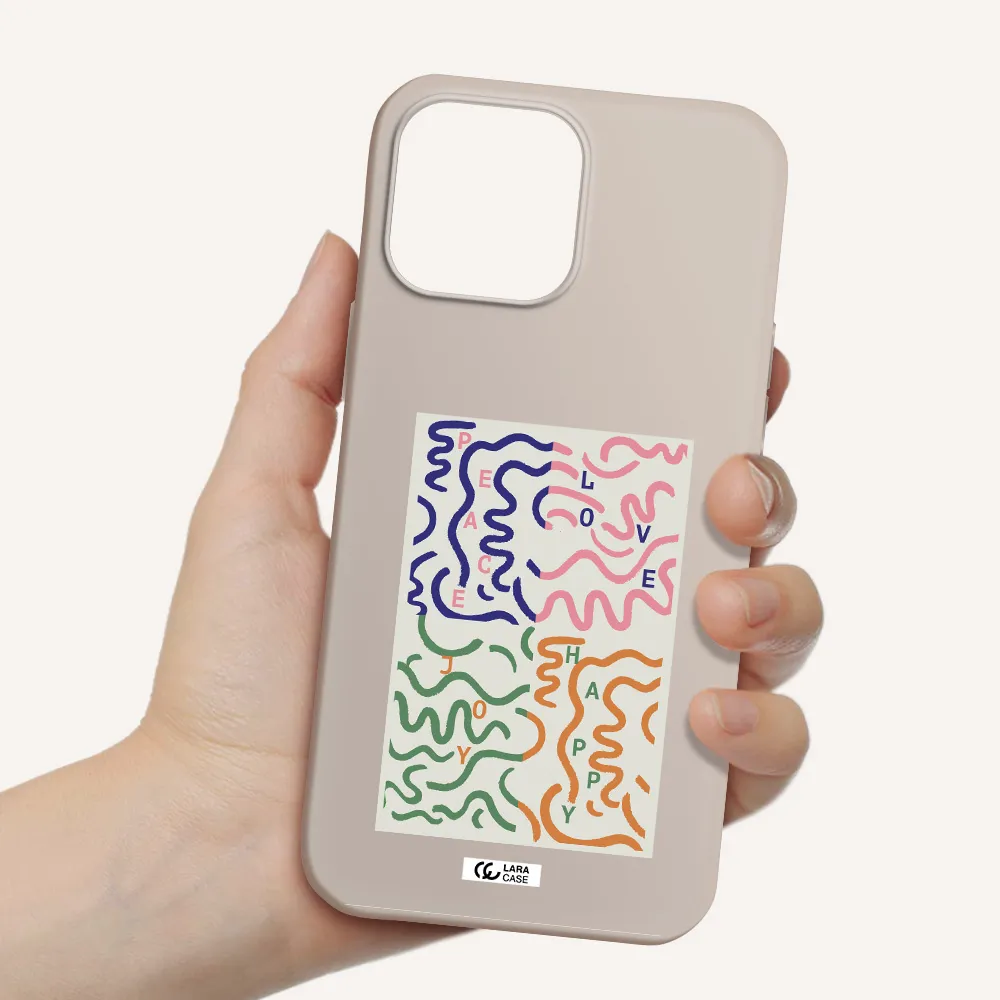 Peace,Love,Joy,Happy Apple iPhone 13 Pro Silicone Stone Case