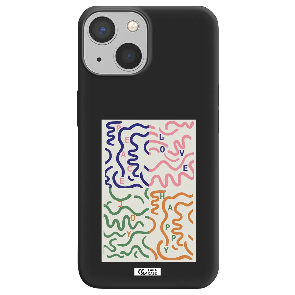 Peace,Love,Joy,Happy Apple iPhone 13 Silicone black Case