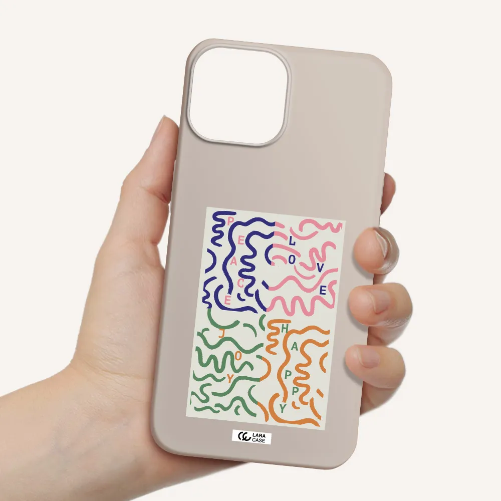 Peace,Love,Joy,Happy Apple iPhone 13 Silicone Stone Case