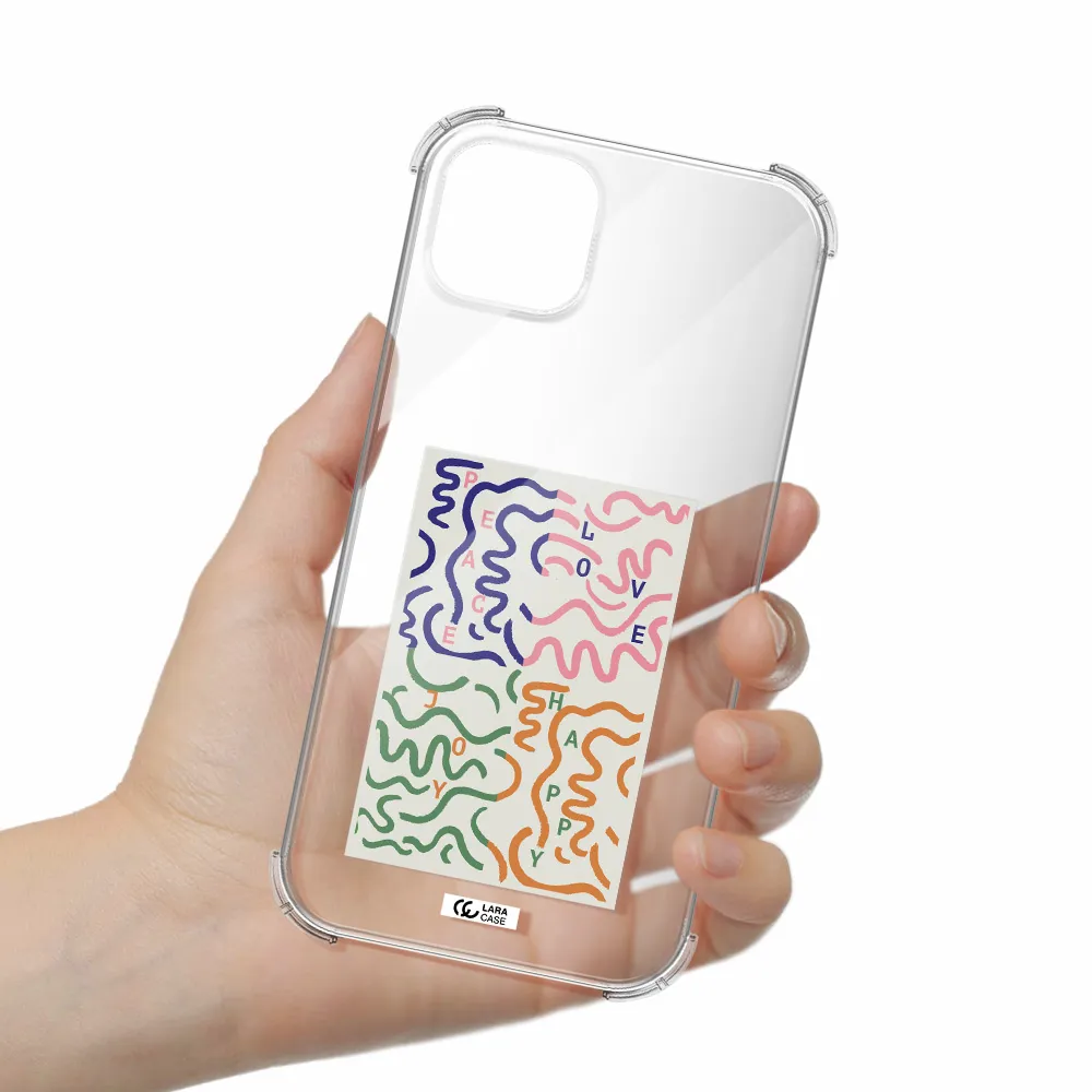Peace,Love,Joy,Happy Apple iPhone 14 Clear PC Case