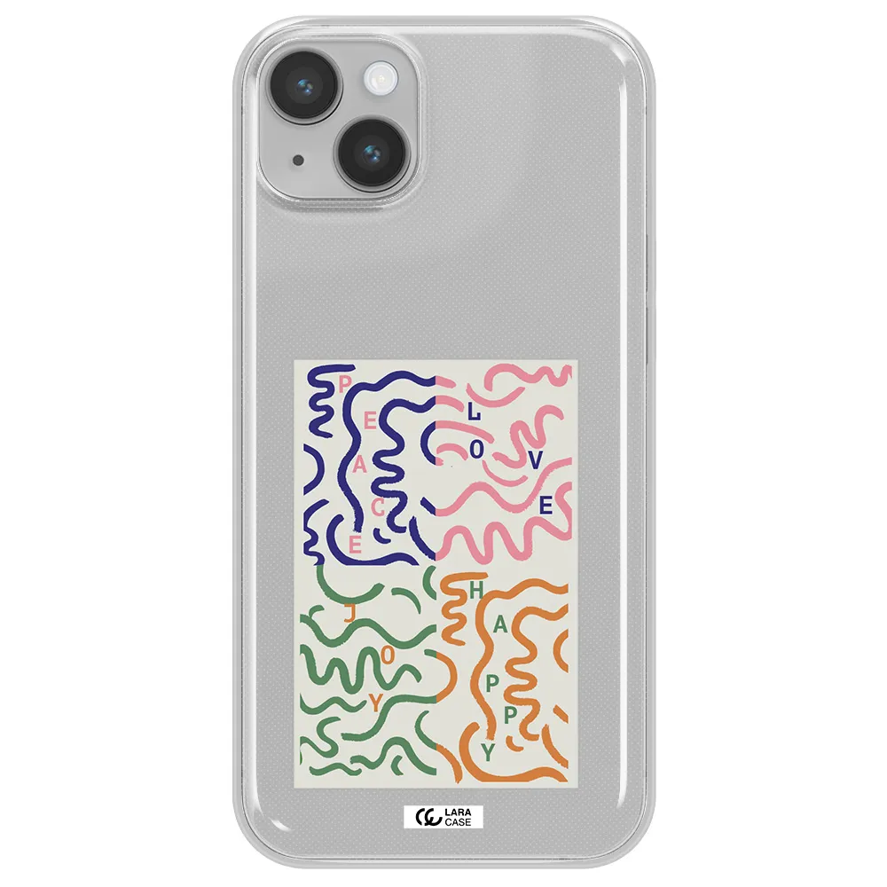 Peace,Love,Joy,Happy Apple iPhone 14 Clear TPU Case