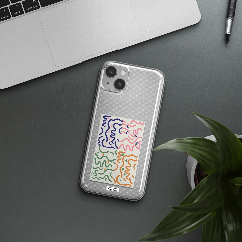 Peace,Love,Joy,Happy Apple iPhone 14 Clear TPU Case