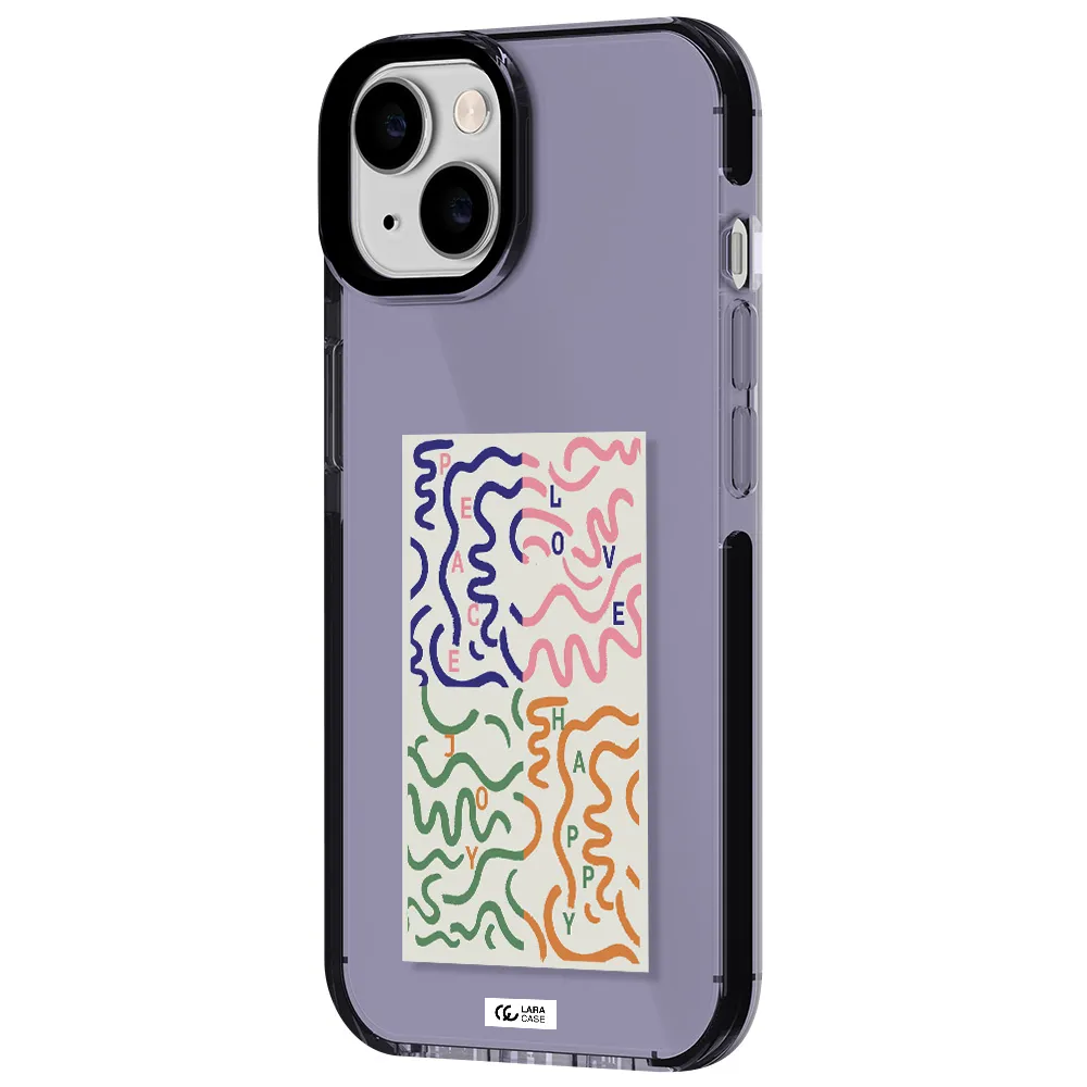 Peace,Love,Joy,Happy Apple iPhone 14 impact Lilac Case