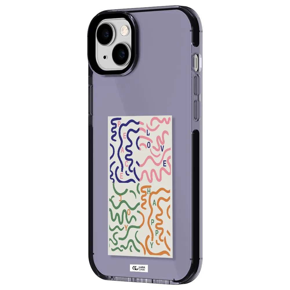 Peace,Love,Joy,Happy Apple iPhone 14 plus impact Lilac Case