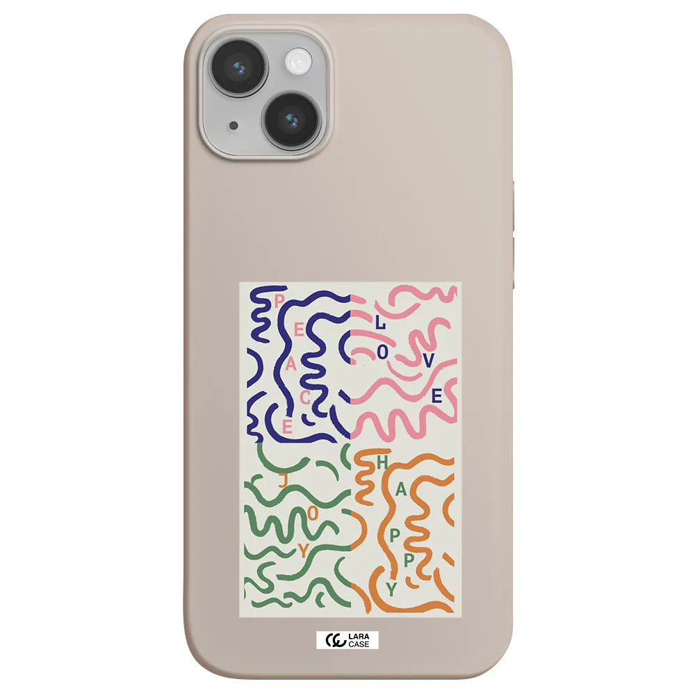 Peace,Love,Joy,Happy Apple iPhone 14 plus Silicone Stone Case