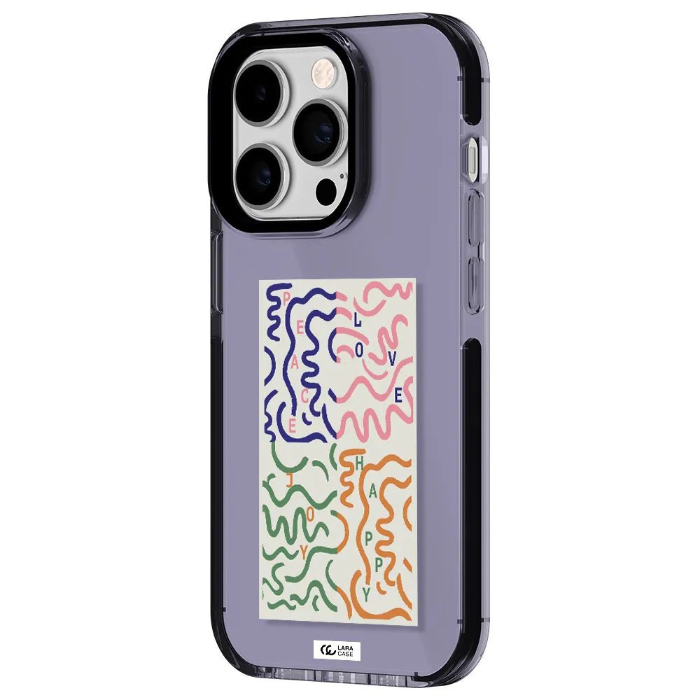 Peace,Love,Joy,Happy Apple iPhone 14 pro impact Lilac Case