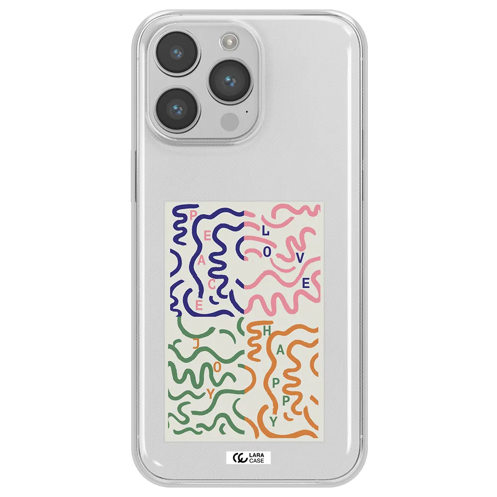 Peace,Love,Joy,Happy Apple iPhone 14 pro max Clear TPU Case