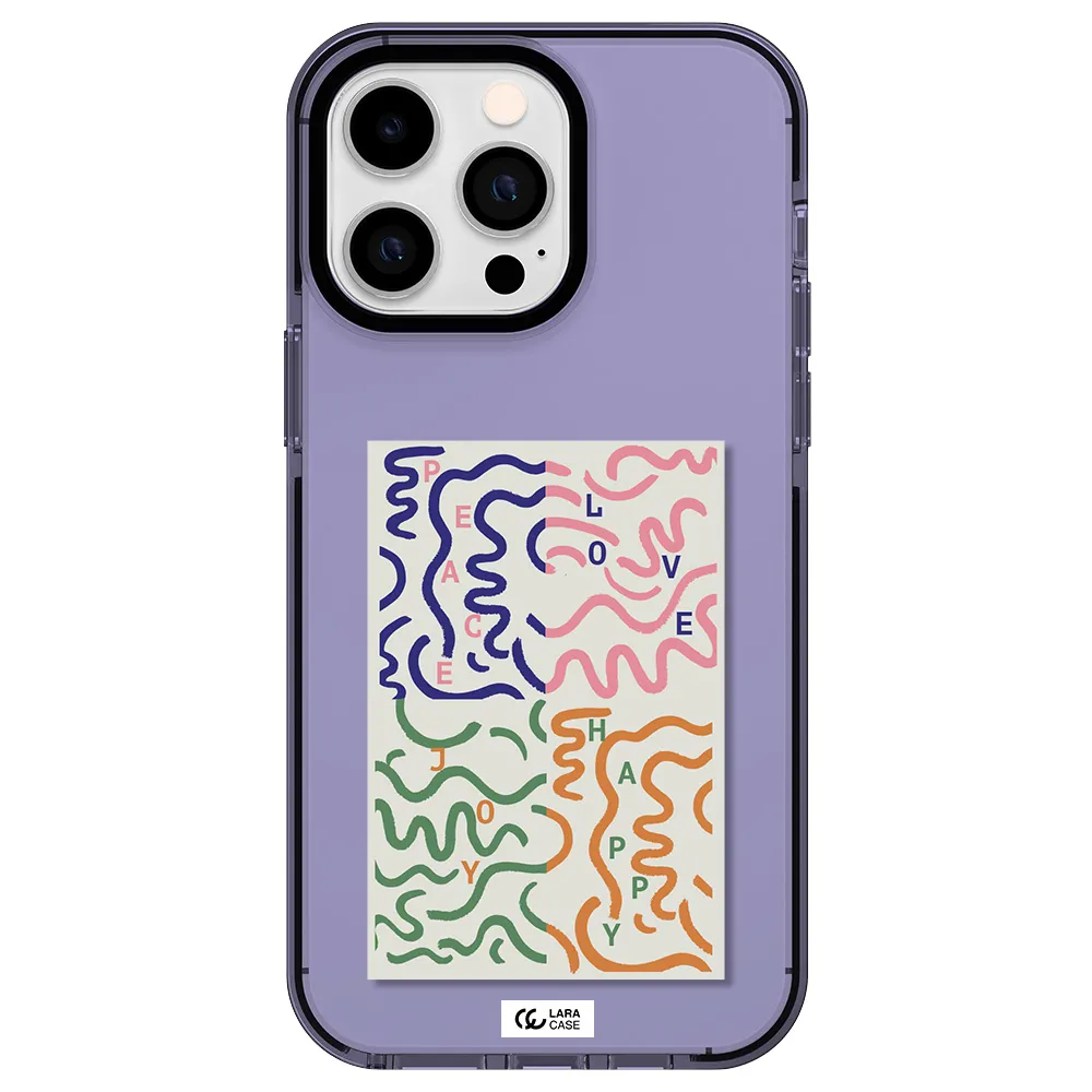 Peace,Love,Joy,Happy Apple iPhone 14 pro max impact Lilac Case