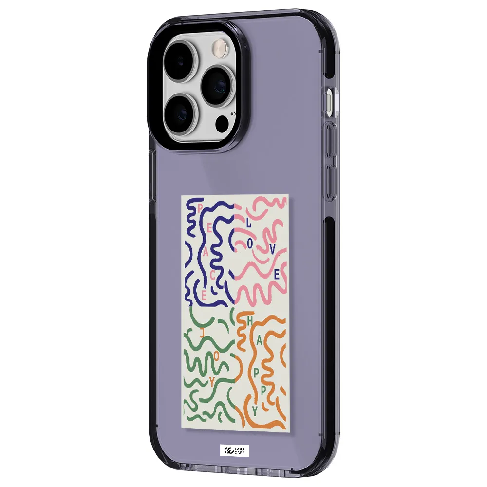 Peace,Love,Joy,Happy Apple iPhone 14 pro max impact Lilac Case