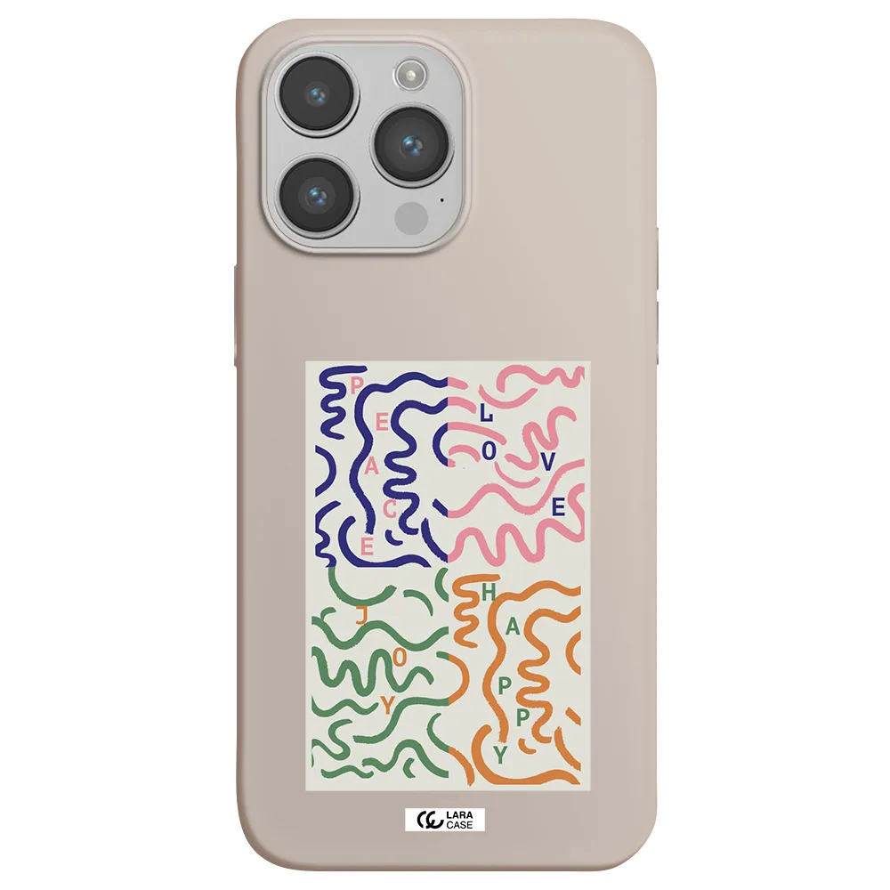 Peace,Love,Joy,Happy Apple iPhone 14 pro max Silicone Stone Case