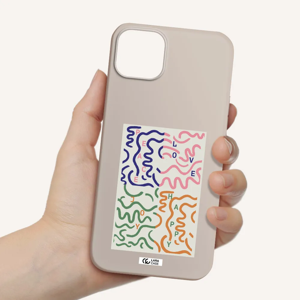 Peace,Love,Joy,Happy Apple iPhone 14 Silicone Stone Case