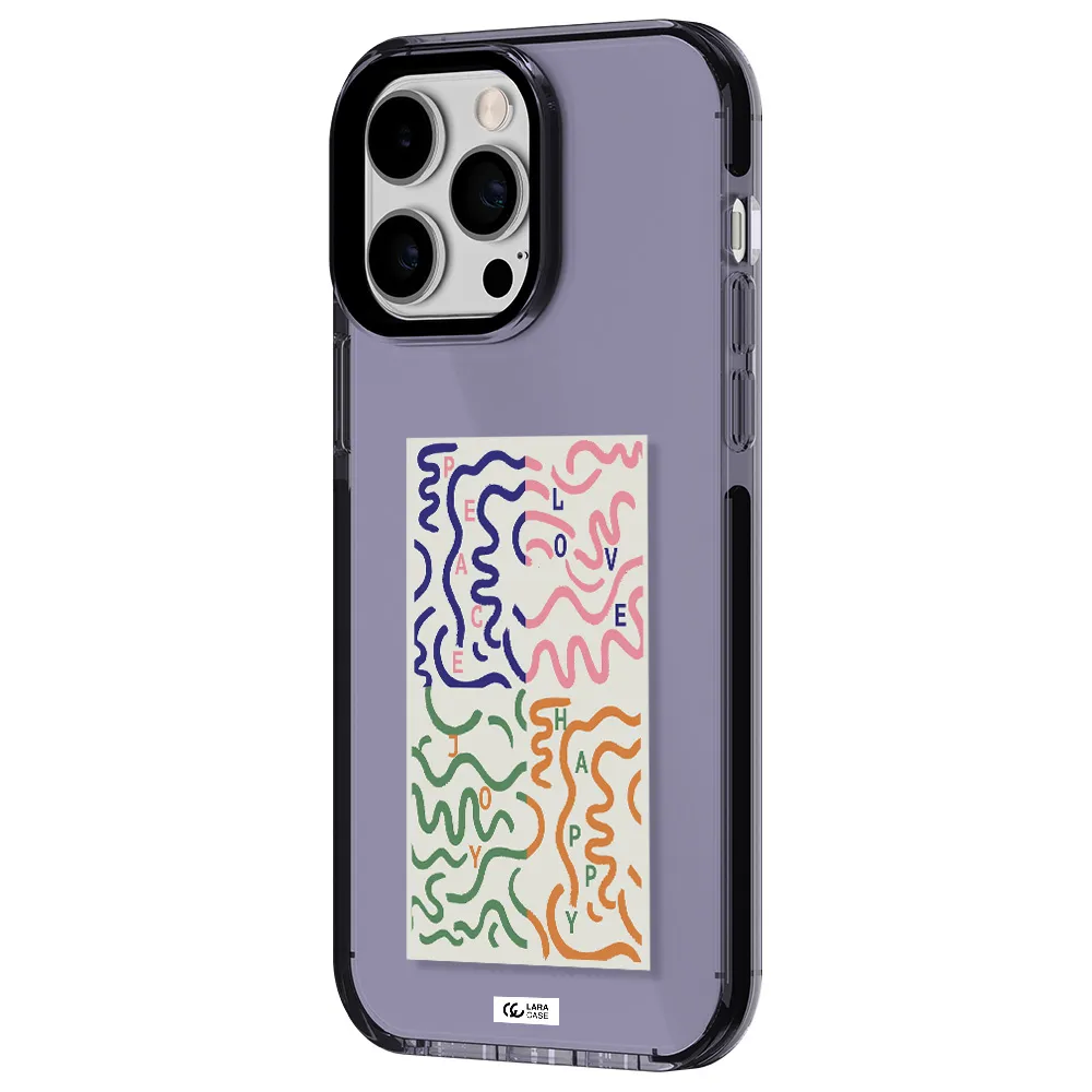 Peace,Love,Joy,Happy Apple iPhone 15 Pro impact Lilac Case