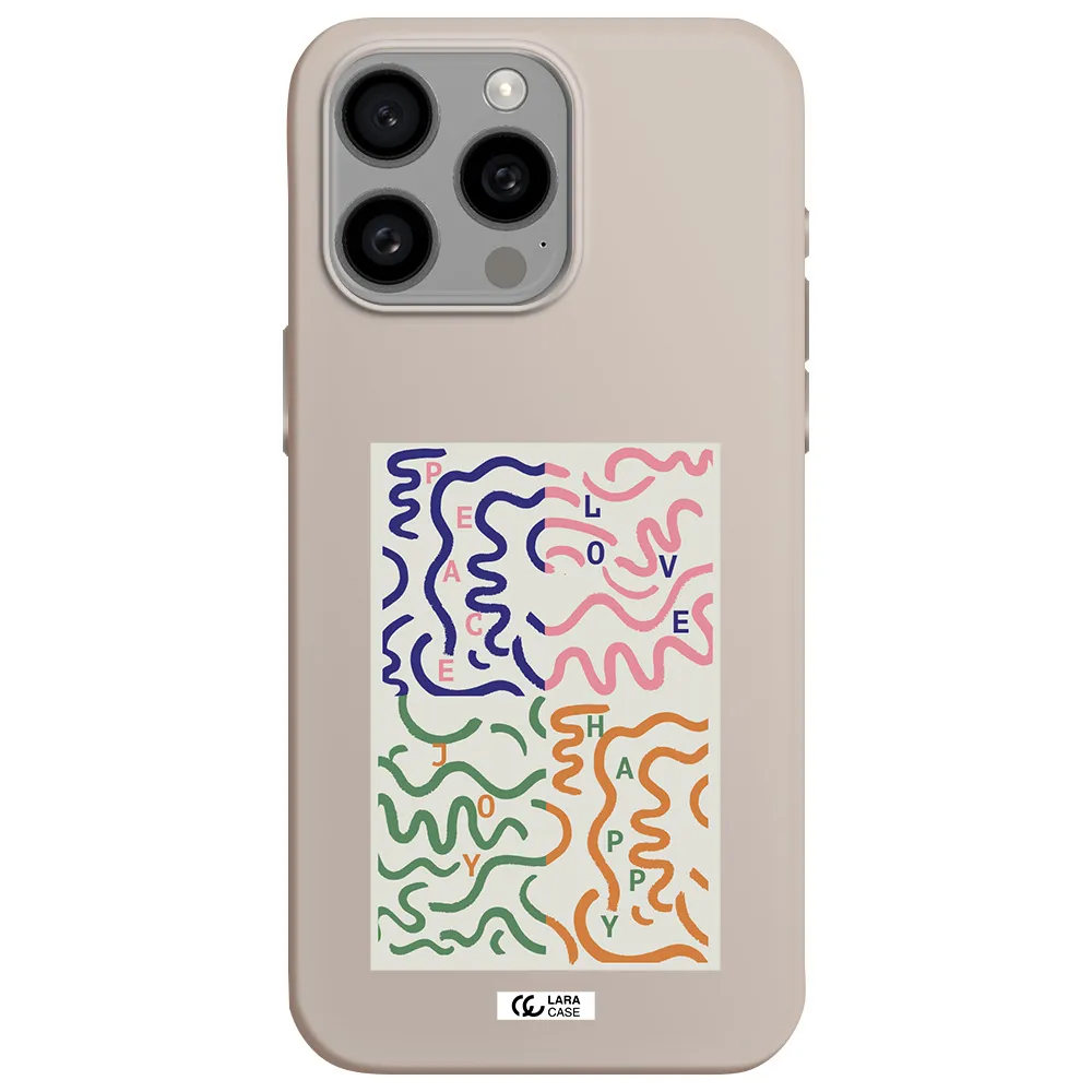 Peace,Love,Joy,Happy Apple Iphone 15 Pro max Silicone Stone Case