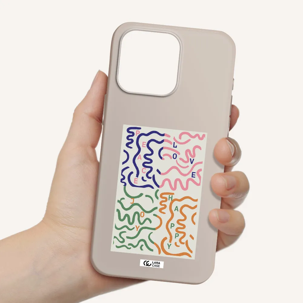 Peace,Love,Joy,Happy Apple Iphone 15 Pro max Silicone Stone Case