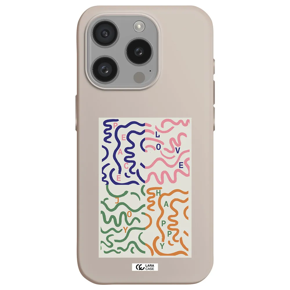 Peace,Love,Joy,Happy Apple Iphone 15 Pro Silicone Stone Case