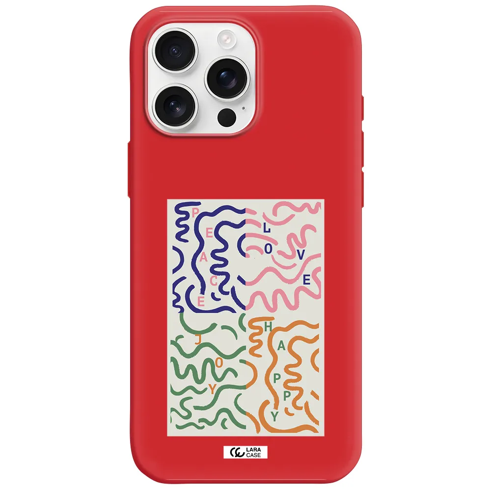 Peace,Love,Joy,Happy Apple Iphone 16 Pro Max Silicone Stone Case