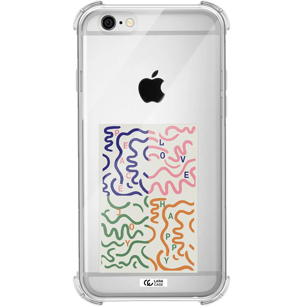 Peace,Love,Joy,Happy Apple iPhone 6 Clear PC Case