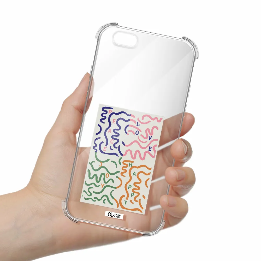 Peace,Love,Joy,Happy Apple iPhone 6 Clear PC Case
