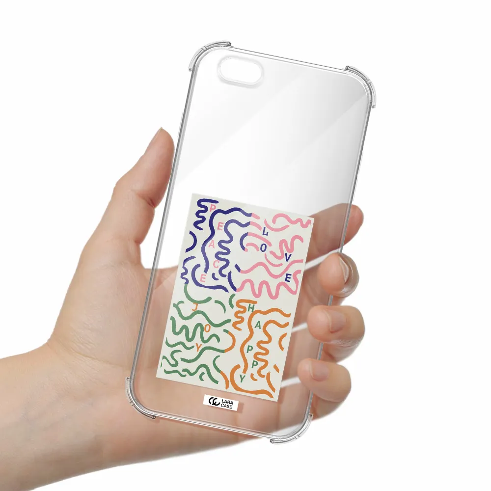 Peace,Love,Joy,Happy Apple iPhone 6 plus Clear PC Case