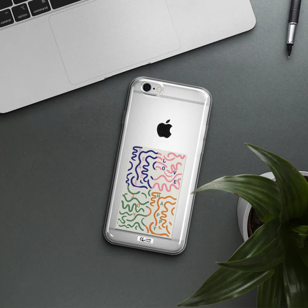Peace,Love,Joy,Happy Apple iPhone 6 plus Clear TPU Case