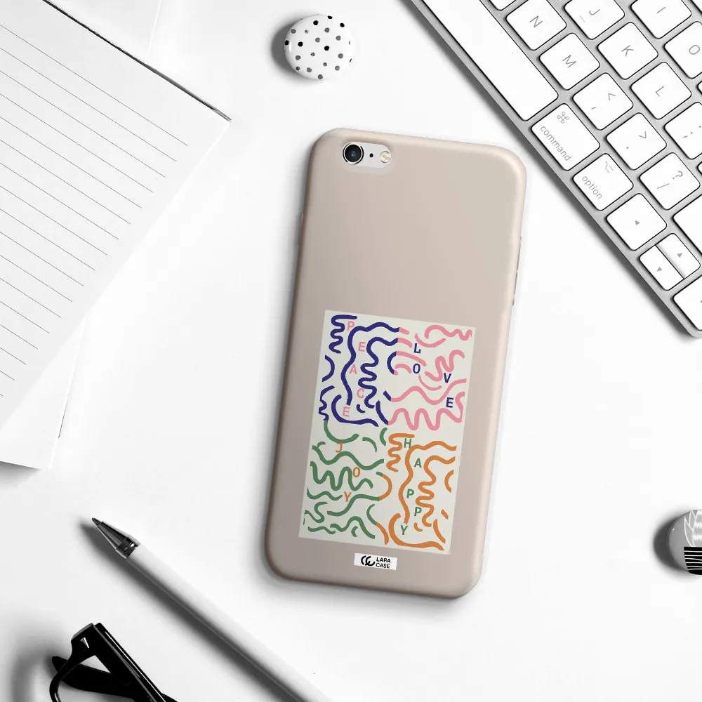 Peace,Love,Joy,Happy Apple iPhone 6 plus Silicone Stone Case