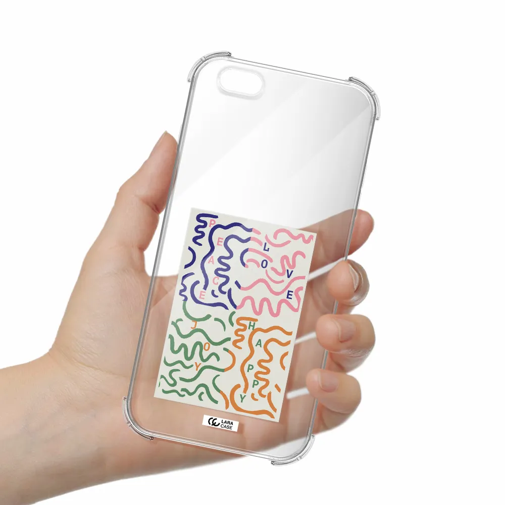 Peace,Love,Joy,Happy Apple iPhone 6 s plus Clear PC Case