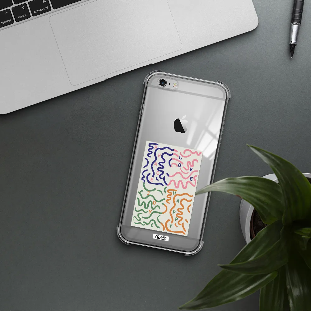 Peace,Love,Joy,Happy Apple iPhone 6 s plus Clear PC Case
