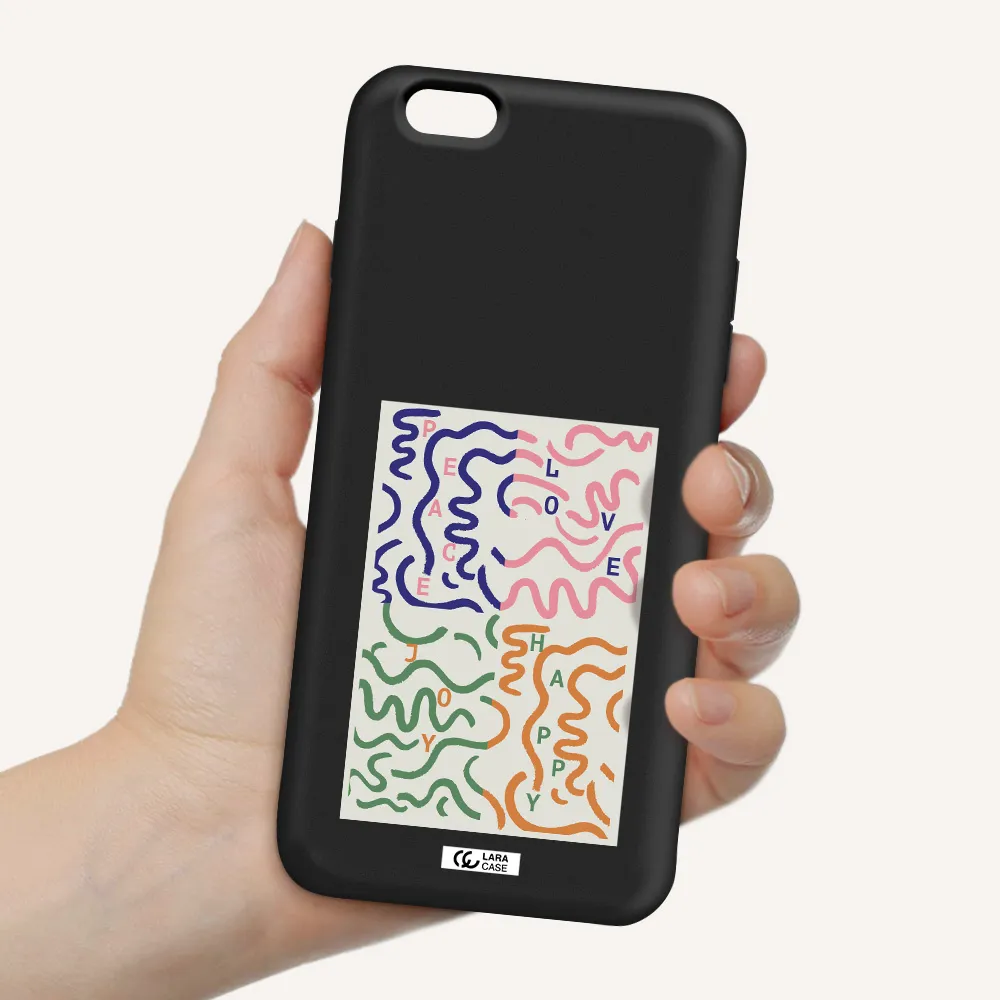 Peace,Love,Joy,Happy Apple iPhone 6 s plus Silicone black Case