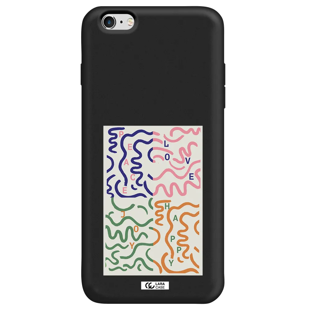 Peace,Love,Joy,Happy Apple iPhone 6S Silicone black Case