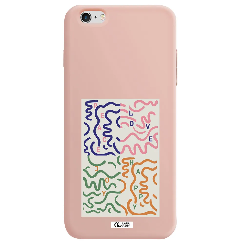 Peace,Love,Joy,Happy Apple iPhone 6S Silicone pastel pink Case